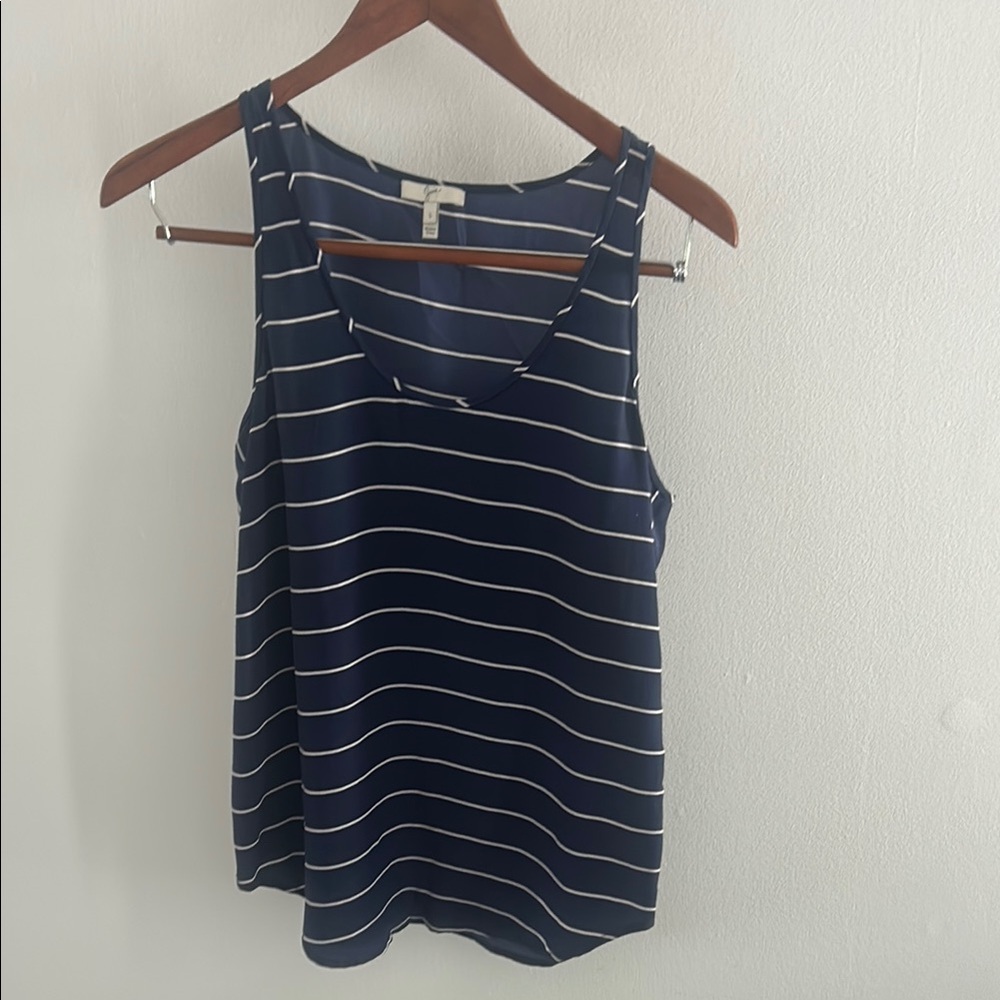 Joie Blue and White Sleeveless Tank Top